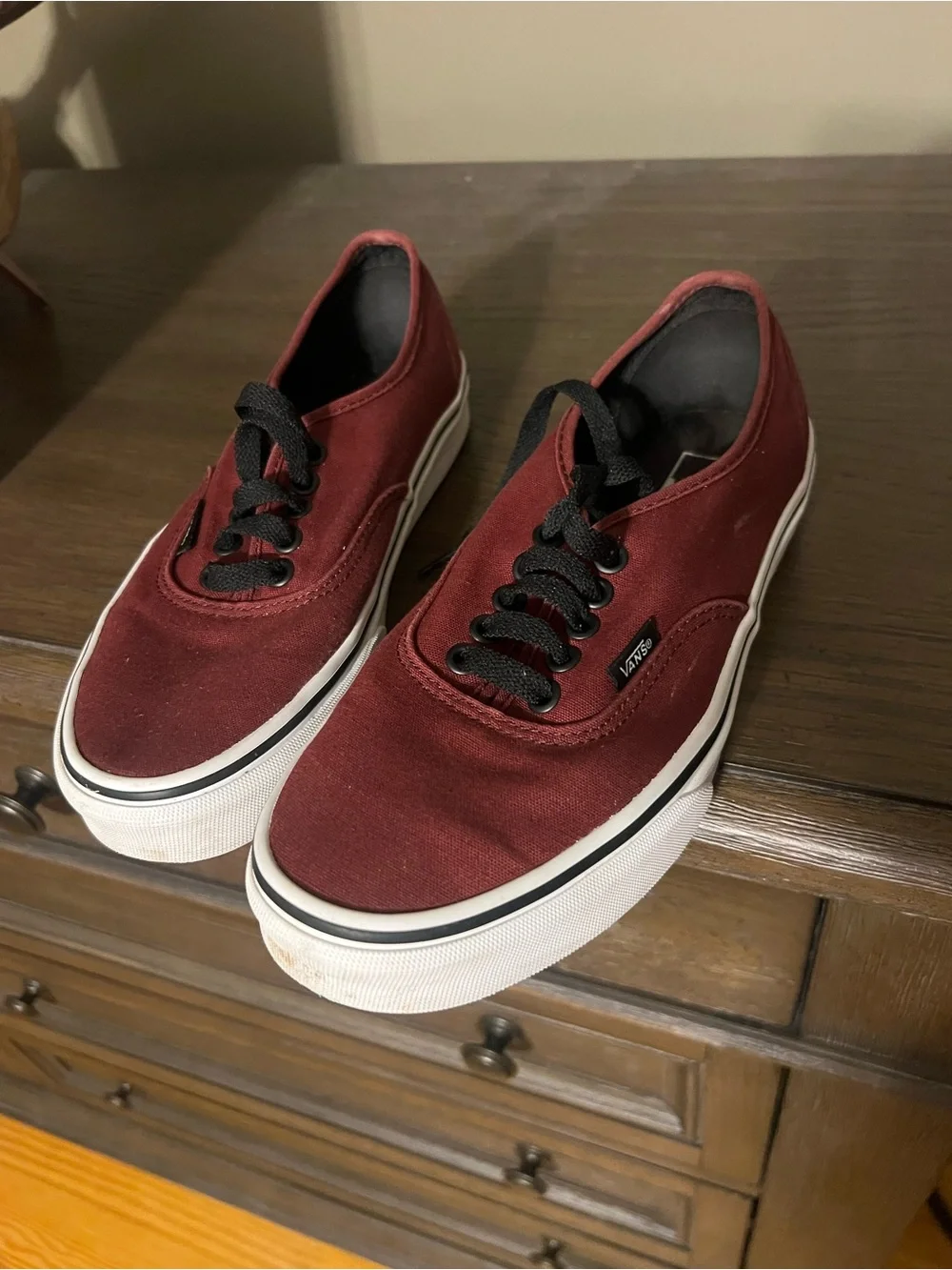 Vans Maroon Canvas Low-Top Classic